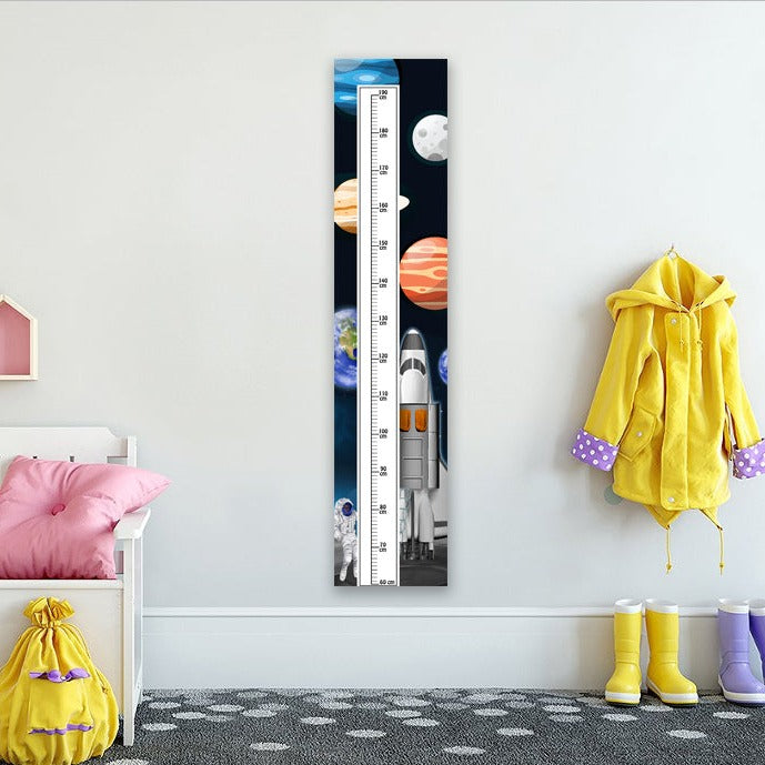 Space Themed Child's Height Chart 140x30cm - High Quality Waterproof PVC Banner