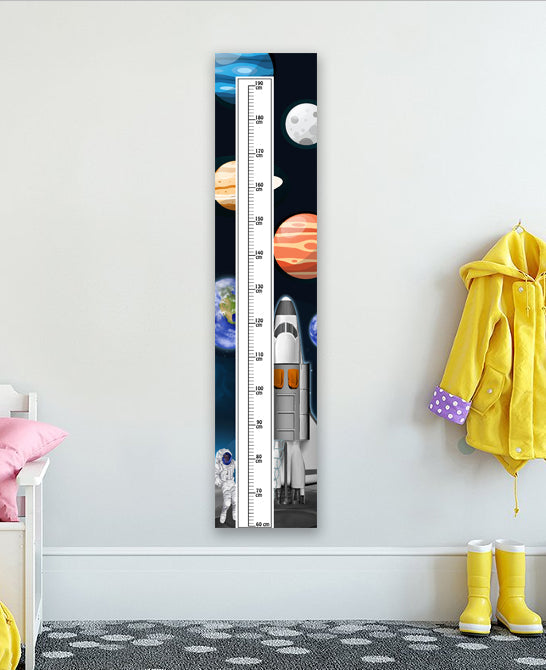 Space Themed Child's Height Chart 140x30cm - High Quality Waterproof PVC Banner